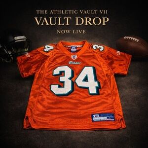 Vintage Miami Dolphins R. Williams #34 Reebok NFL Jersey Orange Youth Large